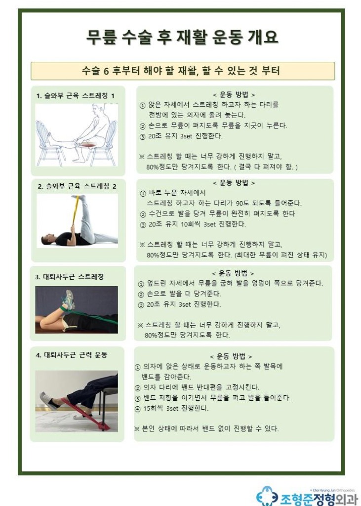 무릎 수술 후 재활 운동 개요 1