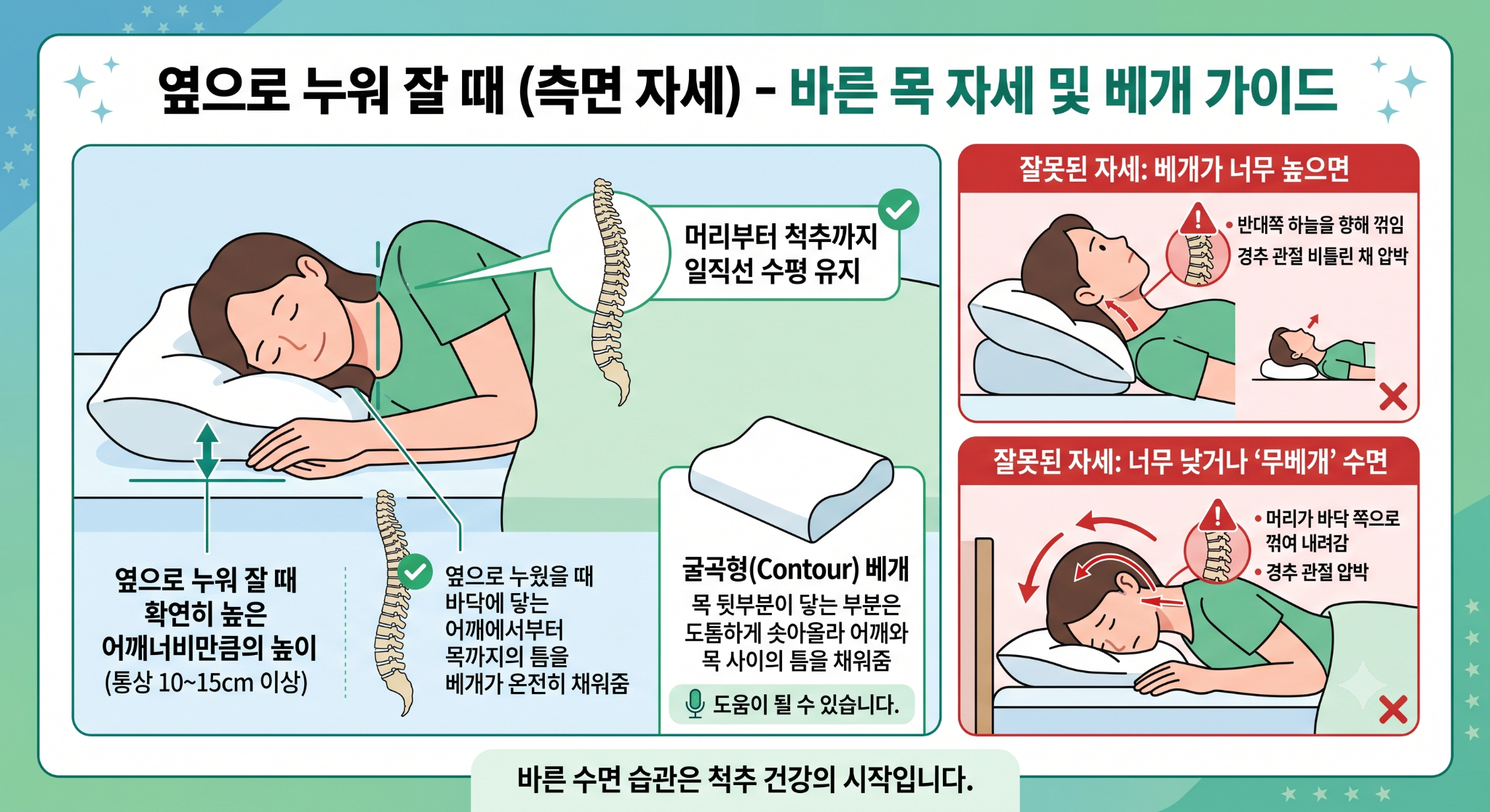 옆으로 누워 잘 때